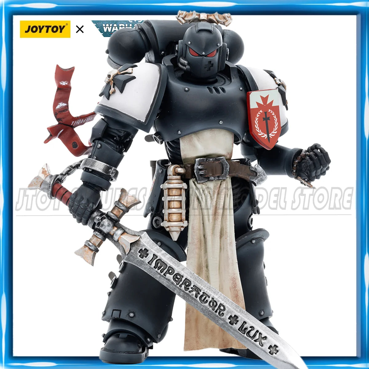 [НАЛИЧНОСТ] JOYTOY Warhammer 40K 1/18 Екшън фигурка Black Templars The Emperors Champion Rolantus Аниме фигурки Играчки Модел