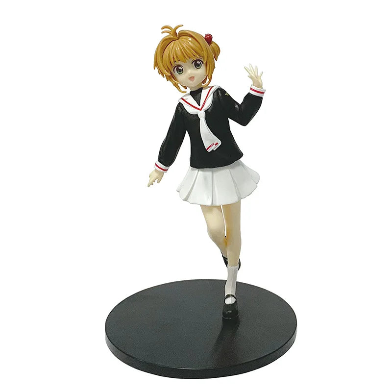 19cm Cardcaptor Sakura Sakura Kinomoto Anime Girl Figure #918 Card Captor Sakura Kerberos/Kero-chan Action Figure Model Doll Toy
