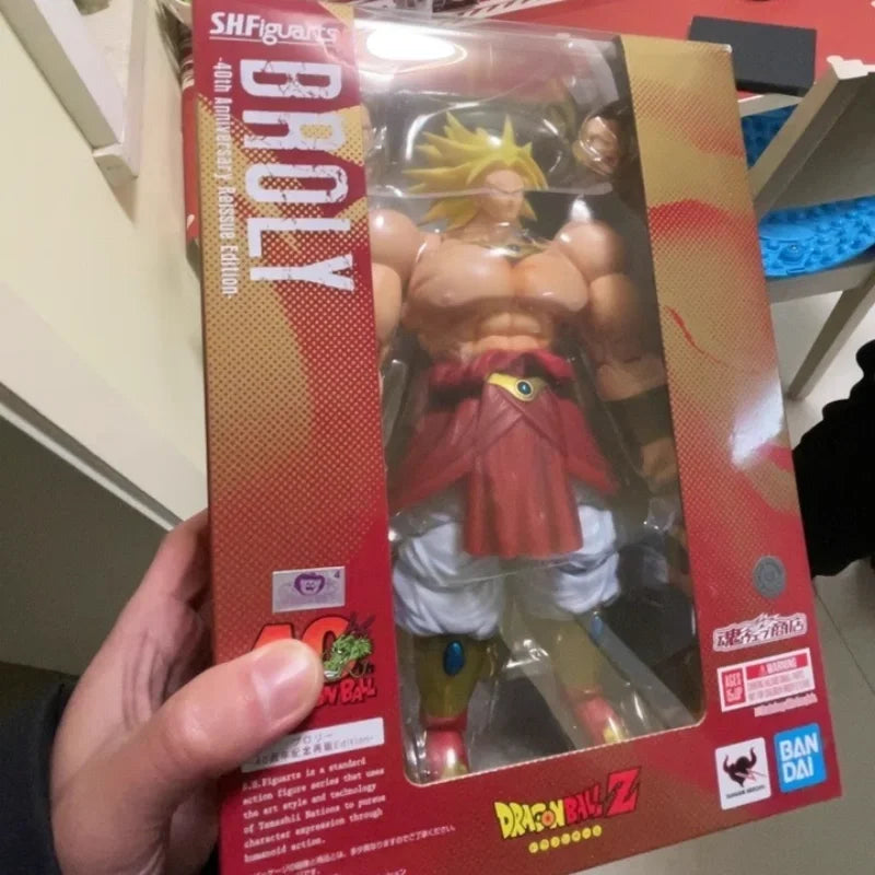 Original Bandai S.H.F Dragon Ball Legendary Super Saiyan Broly Action Figure 40th Anniversary Edition Collectible Model Toys ﻿