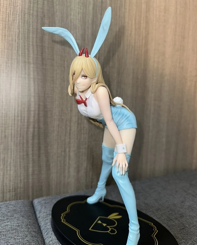 In Stock Furyu Chainsaw Man Bicute Bunnies Makima Red Bunny Power Blue Version Pvc Model Anime Collectibles Figure Toys