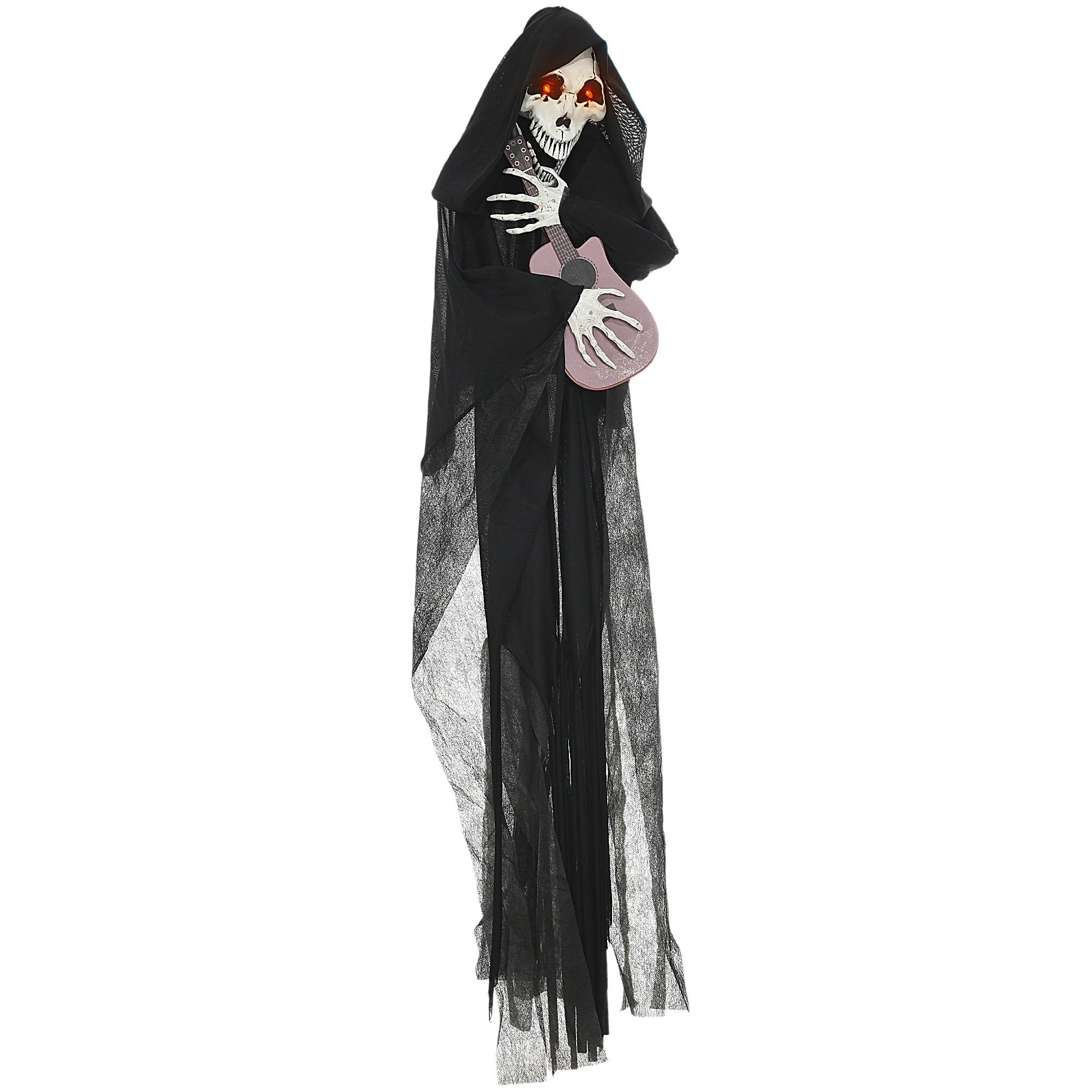 Guitar-Playing Grim Reaper Outdoor Halloween Decoration Animatronic