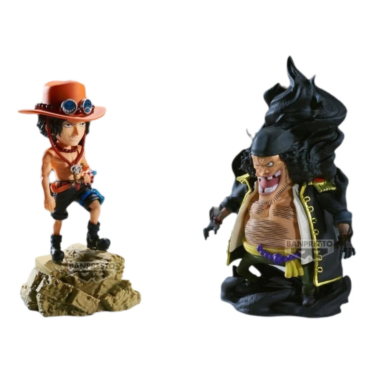 Bandai Banpresto One Piece Genuine Model Kit WCF Log Stories Portgas·D· Ace VS Marshall·D·Teach Action Figures Model Boys Toys