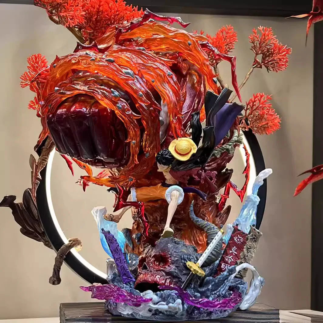 One Piece Monkey D. Luffy Battle Series Action Figure Handmade Pvc With Light Model Desk Ornament Collection Birthday Gift