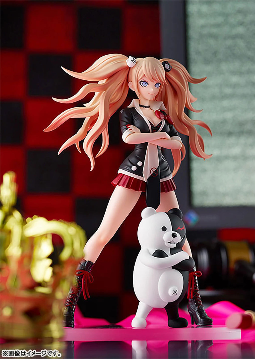 Original Genuine Good Smile Company Prepainted Pop Up Parade Danganronpa 1 / 2 Reload Enoshima Junko & Monokuma H=170mm Figure