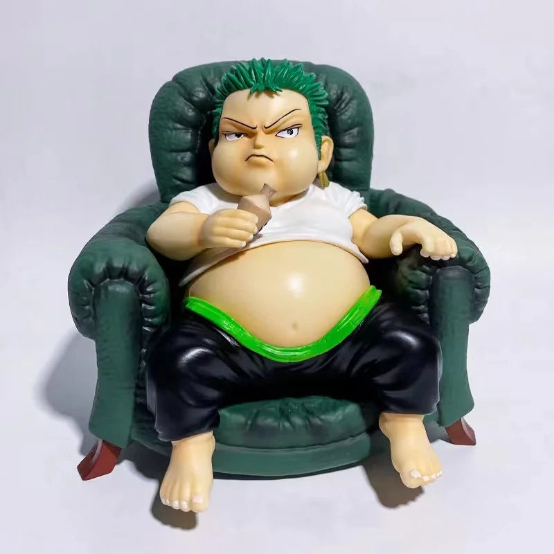 14CM Аниме One Piece Luffy Zoro Sanji Анимационна фигурка Диван Пиене Дебела къща Серия Играчки Подарък