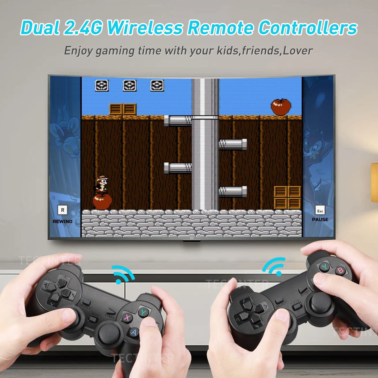 Retro Video Game Console Built-in 20000+ Games Handheld Game Player 64G 4K TV Game Stick 2.4G Wireless Controller Gamepad