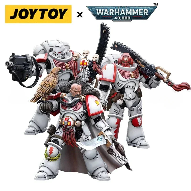 In Stock JOYTOY 1/18 Action Figure 40K White Scars Intercessors and Bike Anime Collection Military Model Toy