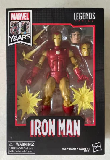 Original Hasbro Marvel Legends Series 80th Anniversary Iron Man Anime Figure Toy Collection Gift