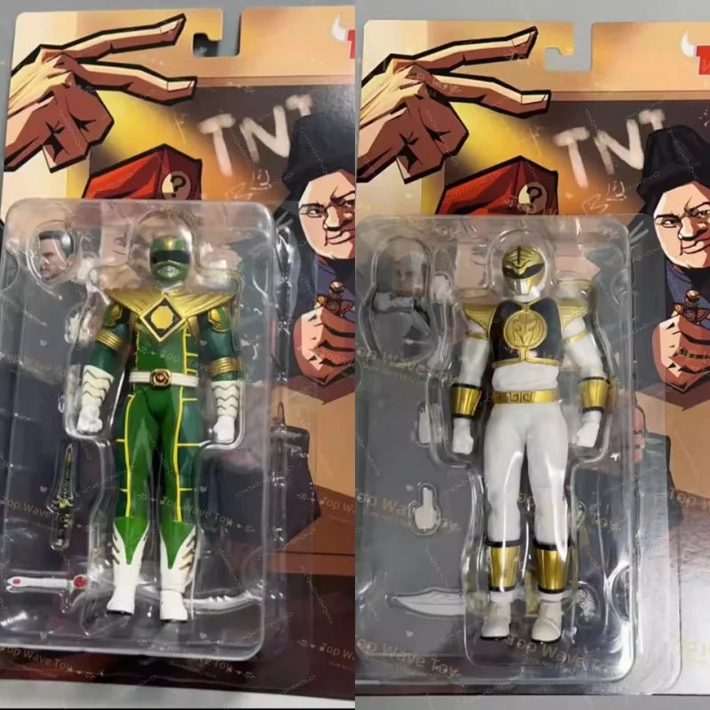 New Stock Tree New Toys 1/12 Mighty Green White Power Rangers Movable Cloth Action Figure Childhood Memory 6"Figurine Collection