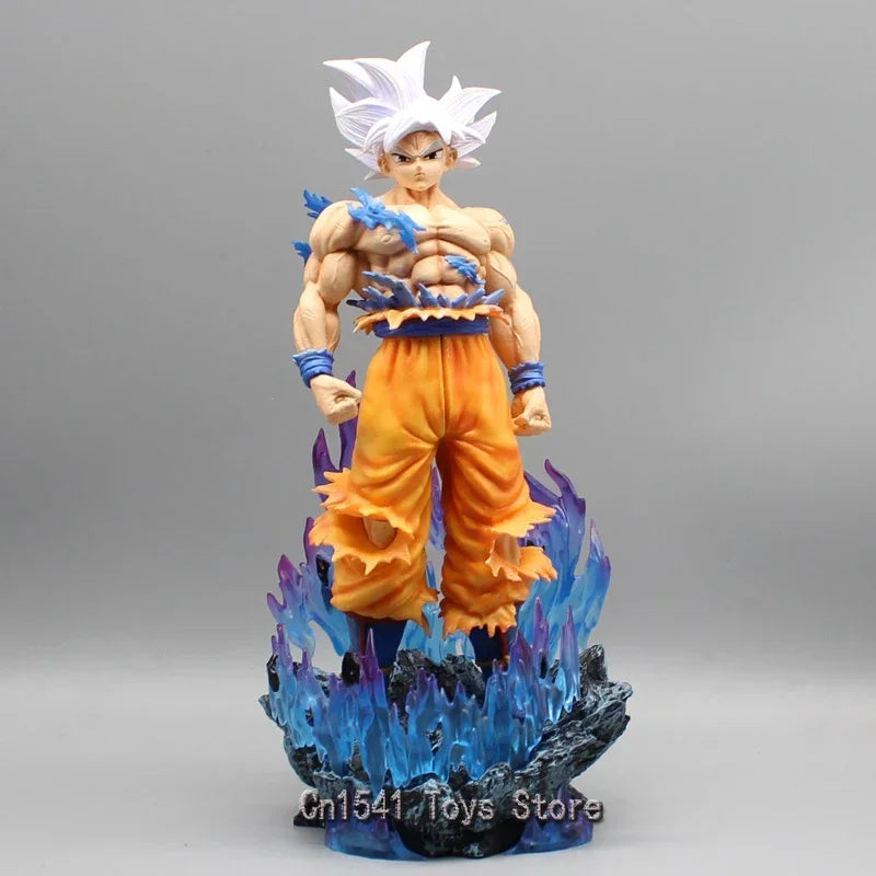 32 cm Anime Dragon Ball Super Figur Weißer Gott Modell Son Goku Ultra Instinct Actionfigur GK Statue PVC Schreibtischdekoration Spielzeug Geschenk