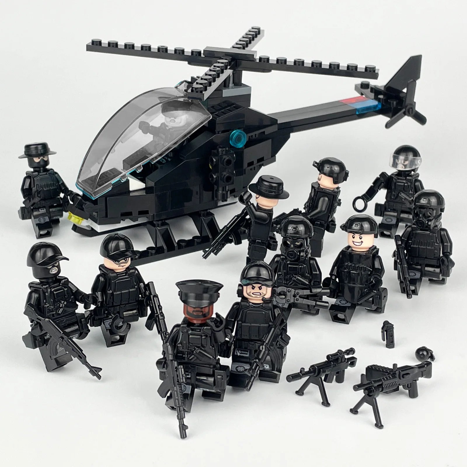Shield ghost swat humanoid dolls, building blocks, digital action figures assembled toys reptile children's educational toys