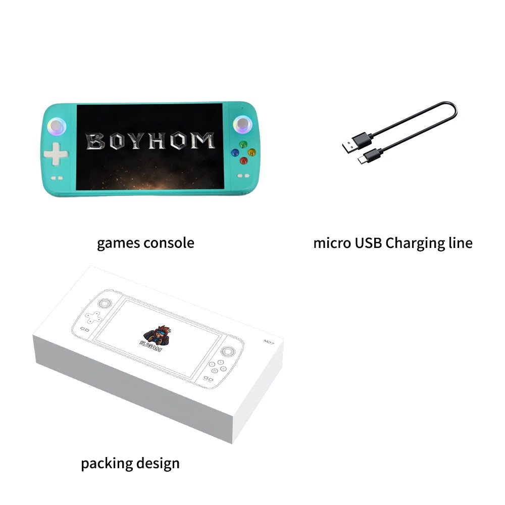 2025 BOYHOM M27 Big Screen  7 inches display Handheld Game Player supports PSP etc30+simulators  Have fun playing