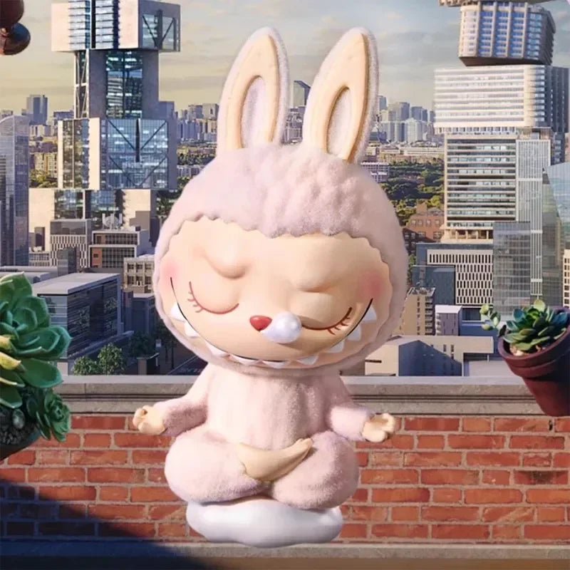 Authentic Popular POPMART THE MONSTERS Labubu Lazy Yoga Series Collectible Figurine Blind Box Toy Decoration Gift