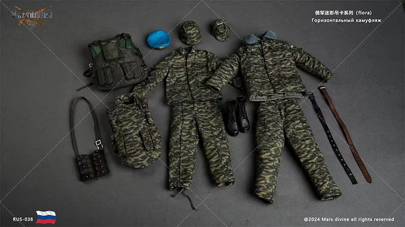 In Stock Marsdivine RUS-038 1/6 Scale Russia Soviet Camouflage Combat Uniform Set Fit 12'' Male Solider Action Figure Body Doll