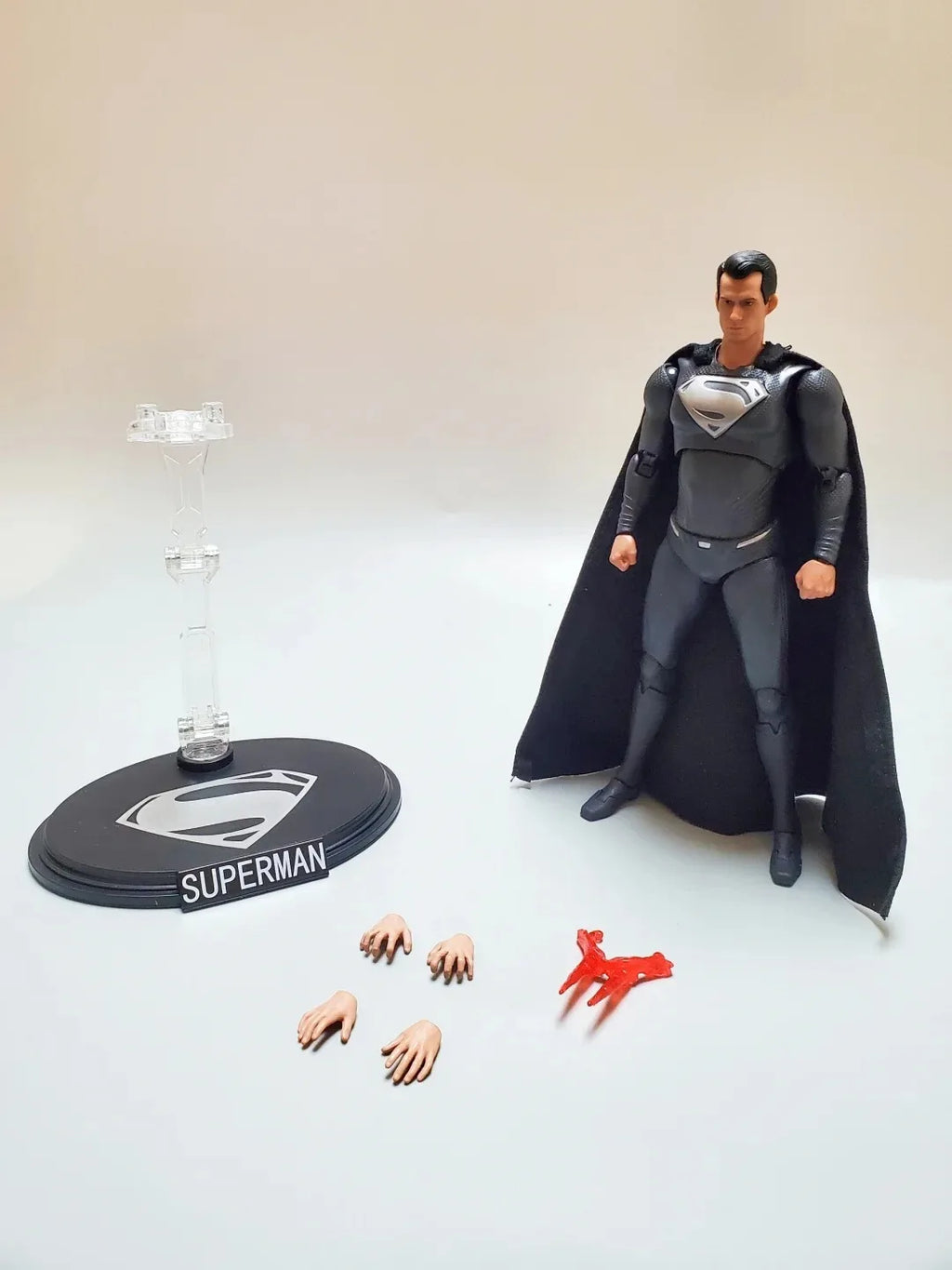 Original Fondjoy Dc Authentic Authorization Justice League 1/9 Black Superman Handmade Joint Moving Dolls Models Toys Gifts