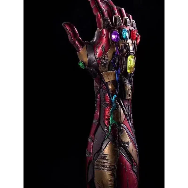 1/1 Marvel Comics Figure Iron Man Infinity Gauntlet Can Glow Resin Anime Model Desktop Ornaments Holiday Gifts Children Toys