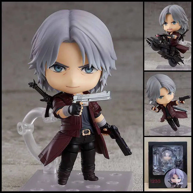 Q Version Nendoroid 1233# Dante Figure Devil Series Movable Face-Changing Doll Collectible Model Desktop Gifts For Anime Lovers