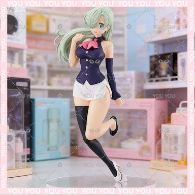 Qwiooe Original Genuine Japan Anime Figure The Seven Deadly Sins 16cm Elizabeth Liones Model Toys Desktop Decoration Collectible