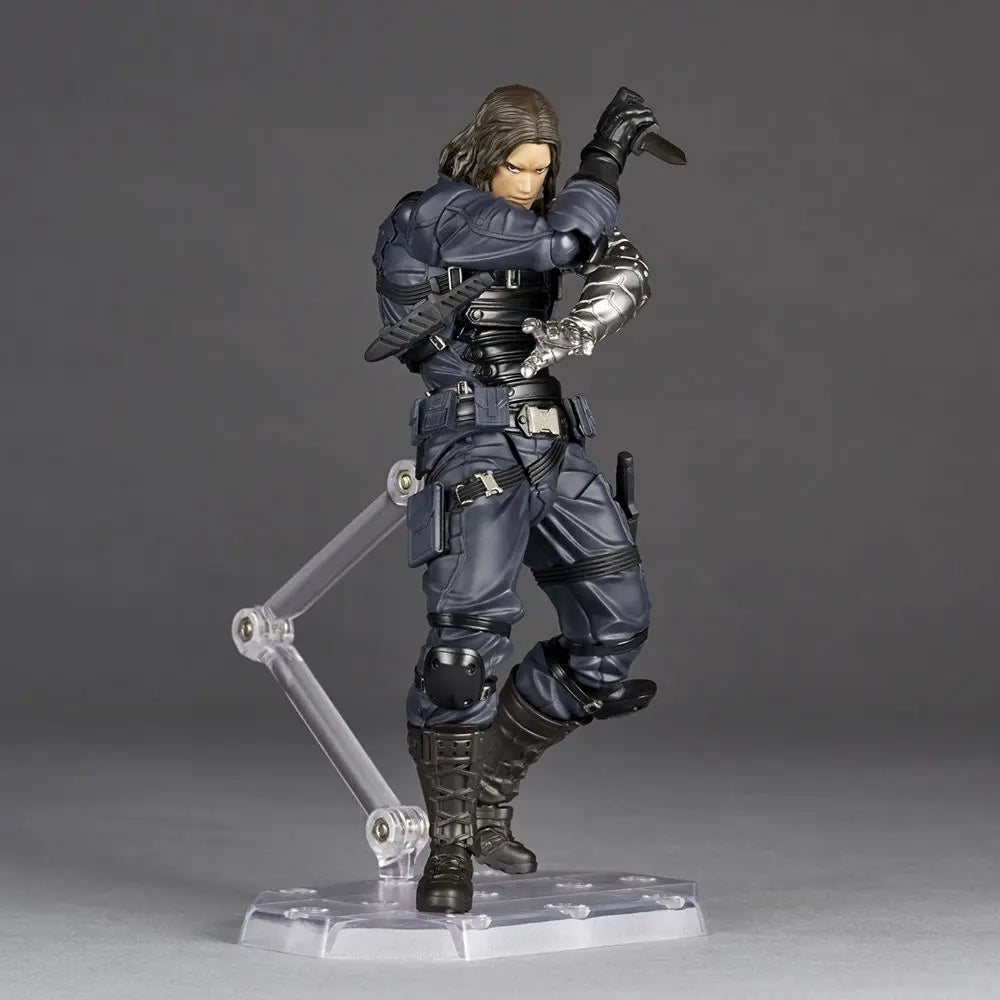 New Kaiyodo Winter Soldier Revoltech Amazing Yamaguchi Bucky Barnes Captain America Anime Action Figures Movable Collectible Toy