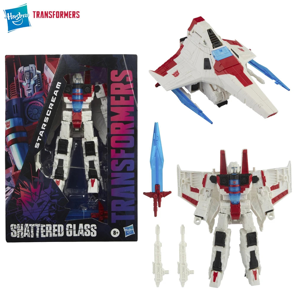 [In Stock] Hasbro Transformers Shattered Glass Starscream 17.8cm Voyager Class Nice Collectible Anime Action Figure Model Toys