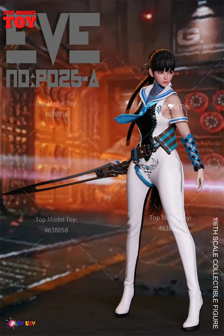 PLAY TOY P025 1/6 Scale Eve Female Soldier 12" Steel Bone Action Figure Body Dolls Movable Eye Head Carving Full Set Model