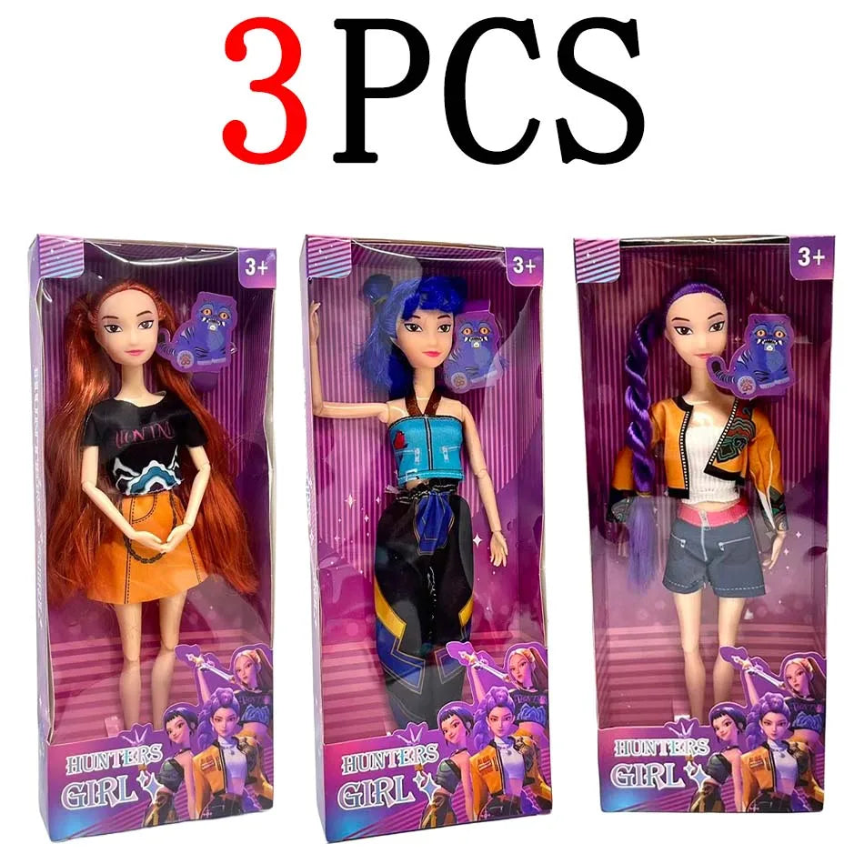 2025 NEW Anime 30CM K-Pop Demon Hunters Doll Vinyl Toy Rumi Mira zoi Character vinyl mask figurine Birthday Gift Fan Club Gifts