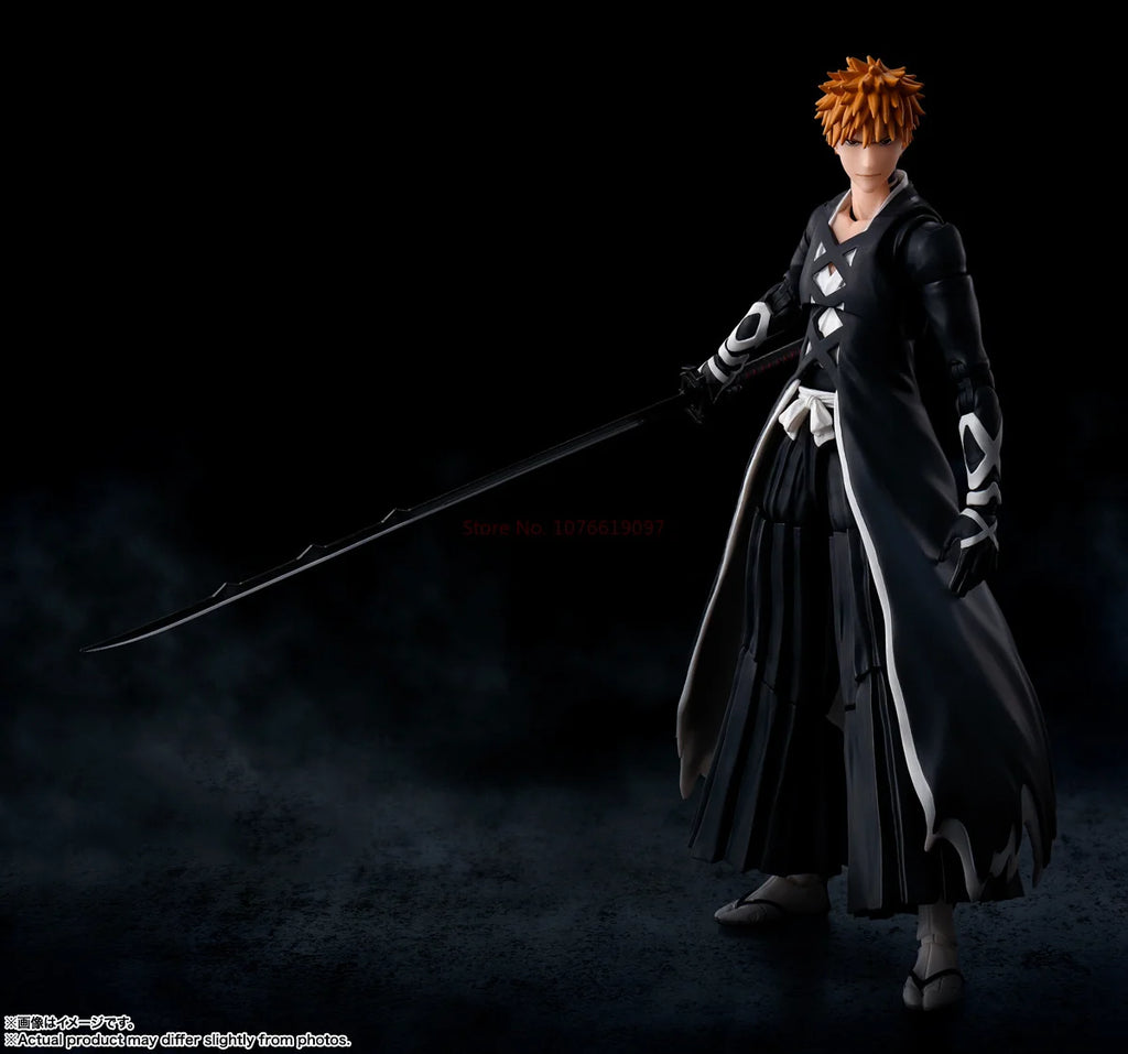 Bandai Sh Figuarts In Stock Bleach Ichigo Kurosaki Tensa Zangetsu Shf Action Figure Model Toys Anime Collectible Toy Gift