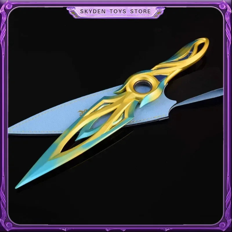 30 см Mystbloom Kunai Valorant нож син цветен вариант периферни метални мечове за меле оръжие модел игра колекционерски орнаменти играчки