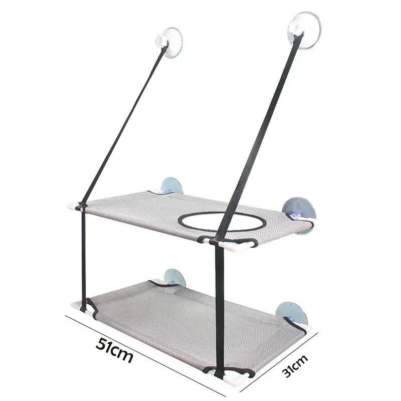 Cat Hammock Suction Cup Windowsill Cat Comfortable Hammocks Summer Breathable Mesh Single/Double Hanging Beds Pet Accessories