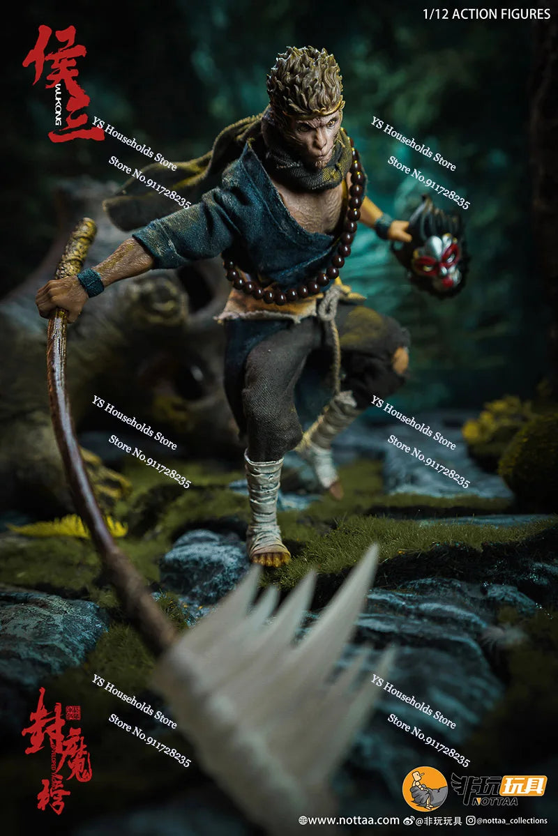 Nottaa Toys 1/12 Wu Kong Hou San Exclusive Version Action Figure Black Myth Monkey King 6" Full Set Soldier Model Collection