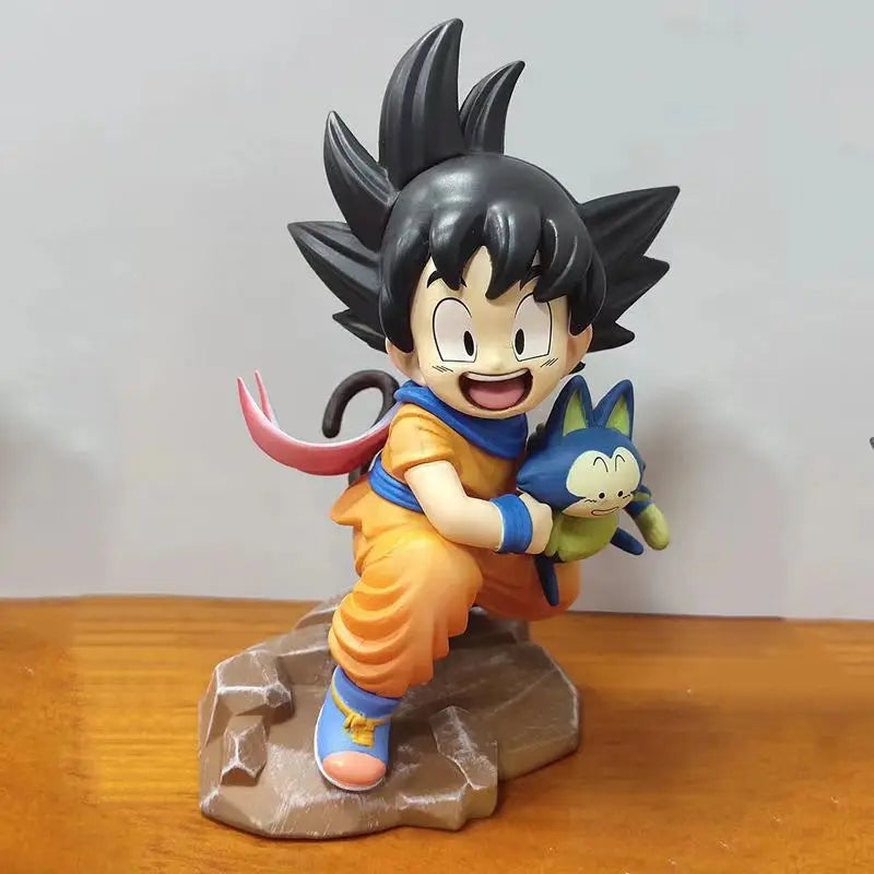 Dragon Ball Kindheit Little Goku Umarmungen Puer Ya Mu Tee Little Follower Figur Puppe PVC Modell Statue Sammlung Spielzeug Ornamen Geschenk