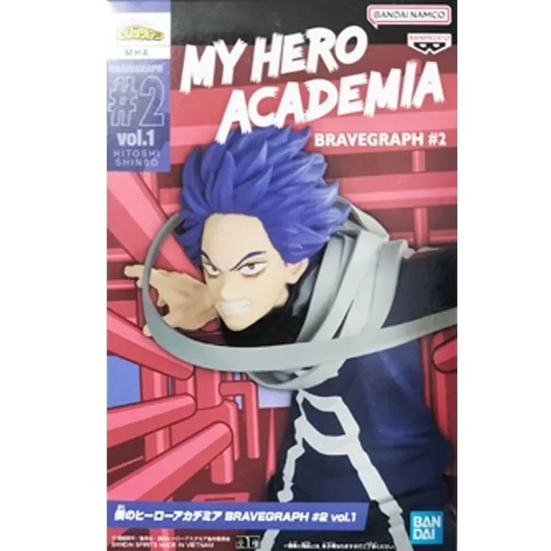 Original Bandai My Hero Academia BRAVEGRAPH VOL2 Shinso Hitoshi PVC Action Figures Collect Decorative Model Ornaments Figure
