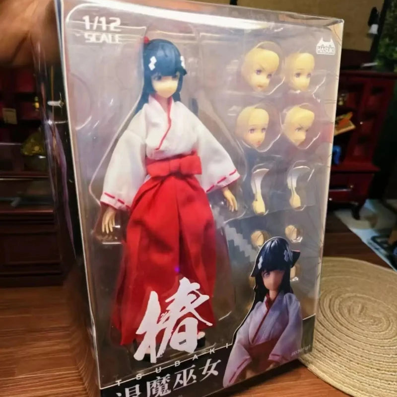 HASUKI PA005 1/12 Exorcist Witch Tsubaki Action Figure Pocket art series NO.5 15.5cm Female Soldier Figurine Model Toy