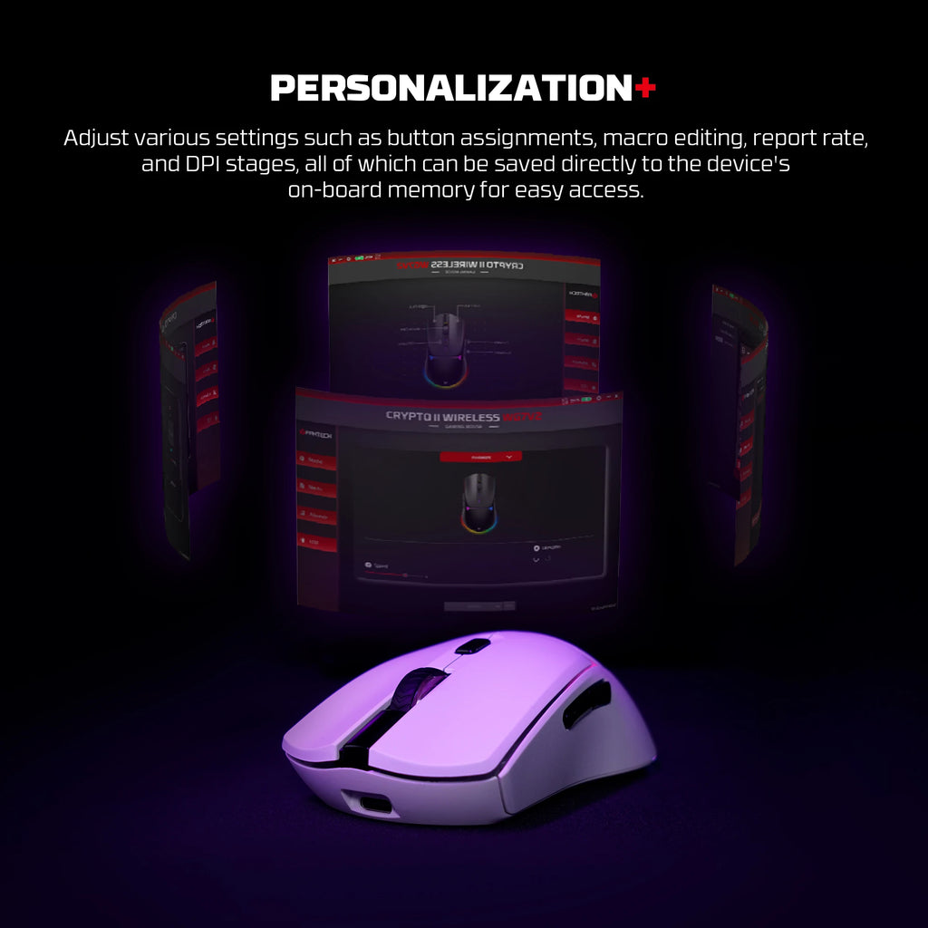 FANTECH CRYPOT II WG7v2 Kabellose Gaming-Maus und kabelgebundene Maus 12000DPI ARPG Anti-Schweiß-Beschichtung Makro-Mikrofon für CSGO LOL