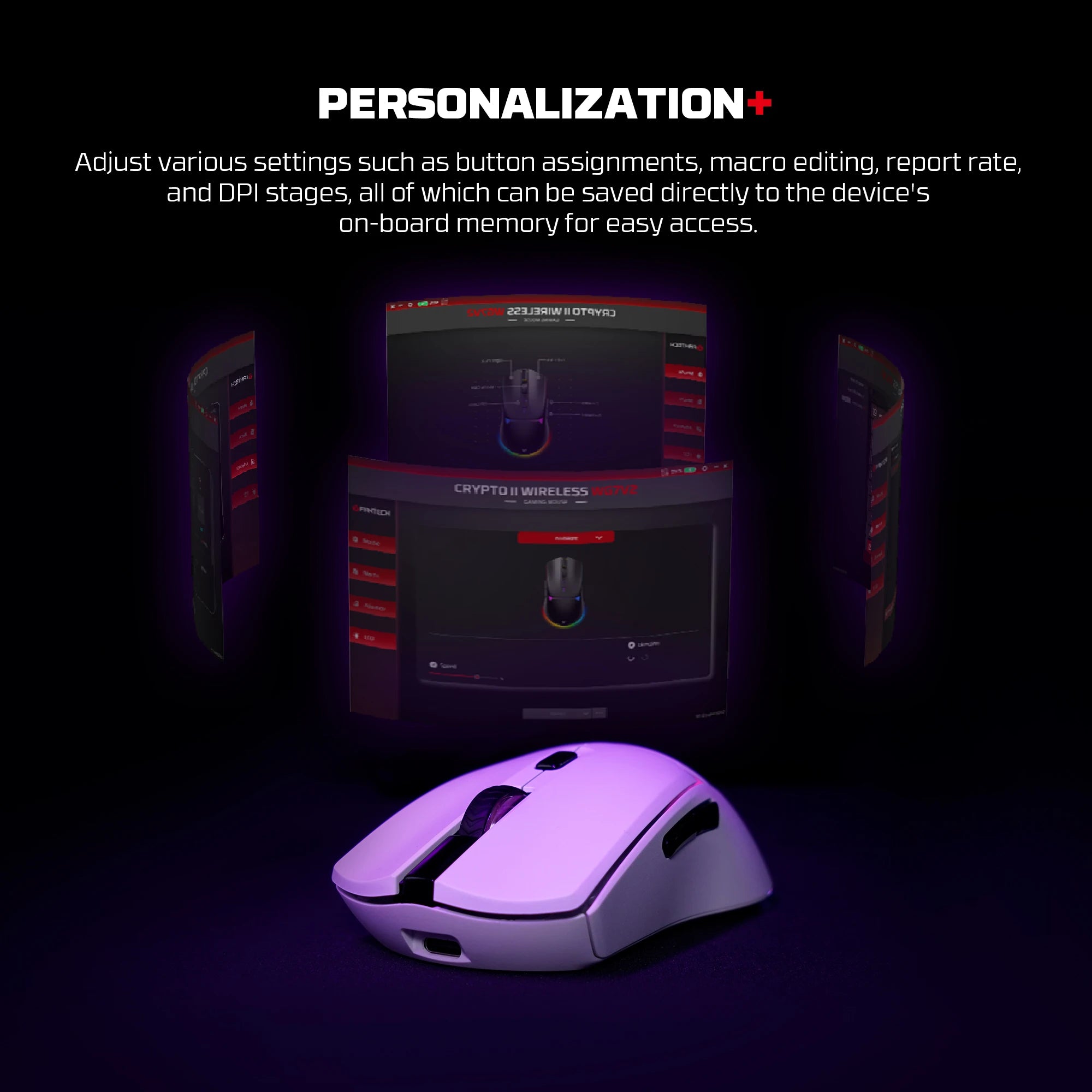 FANTECH CRYPOT II WG7v2 Kabellose Gaming-Maus und kabelgebundene Maus 12000DPI ARPG Anti-Schweiß-Beschichtung Makro-Mikrofon für CSGO LOL