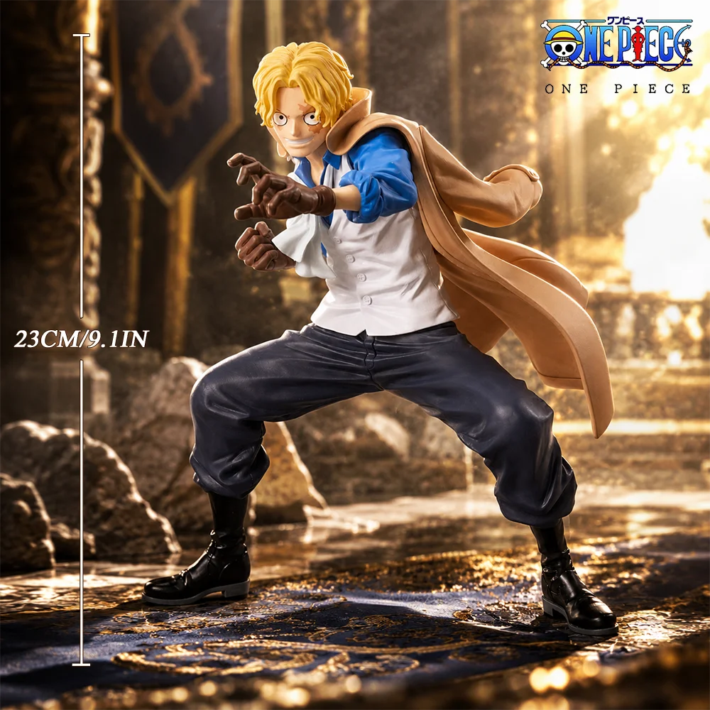 1pc 23cm/9.1in Official One Piece Sabo Action Figure PVC Statue Anime Desktop Car Ornament Display Collectible Model Gift
