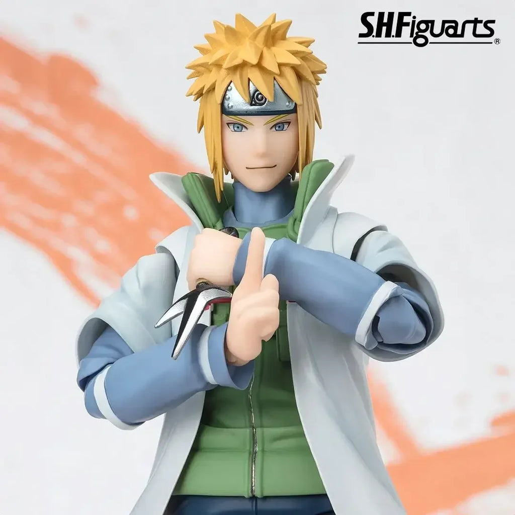 100% Bandai SH Figuarts Shf Naruto Shippuden Minato Namikaze Narutop99 Edition Anime Action Figures Toys Models Figura Collector