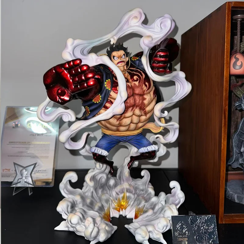 40 cm JT One Piece Ruffy Gear 4 Anime Actionfigur Statue Bounce Man Form in Dressrosa Attire Battle Model Sammlerspielzeug Geschenke