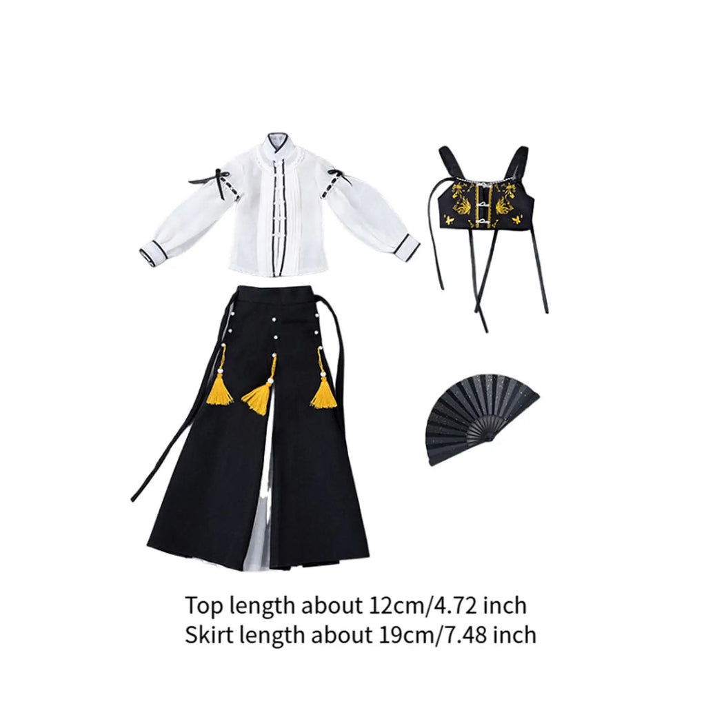 1/6 Top and Skirt Oufit Retro Outfit for 12 inch Female Figures Accessories