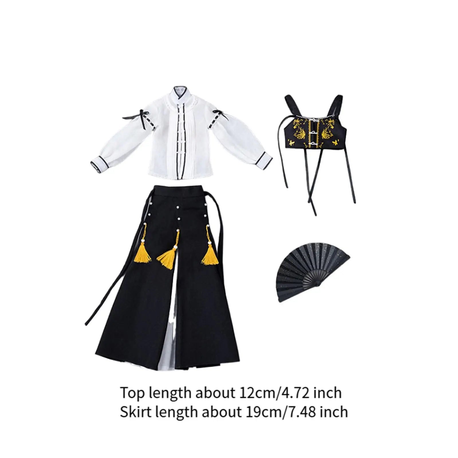 1/6 Top and Skirt Oufit Retro Outfit for 12 inch Female Figures Accessories