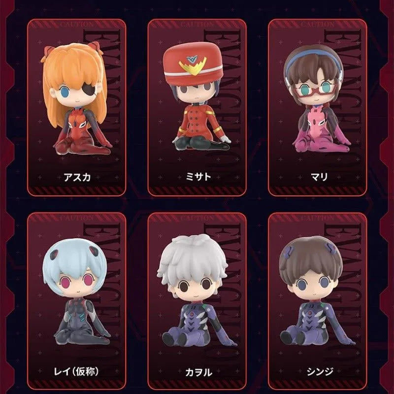 Evangelion Asuka Rei Action Figures Anime Model Q Version Kawaii PVC Figurine Decoration Collection Model Toy for Kids Gift