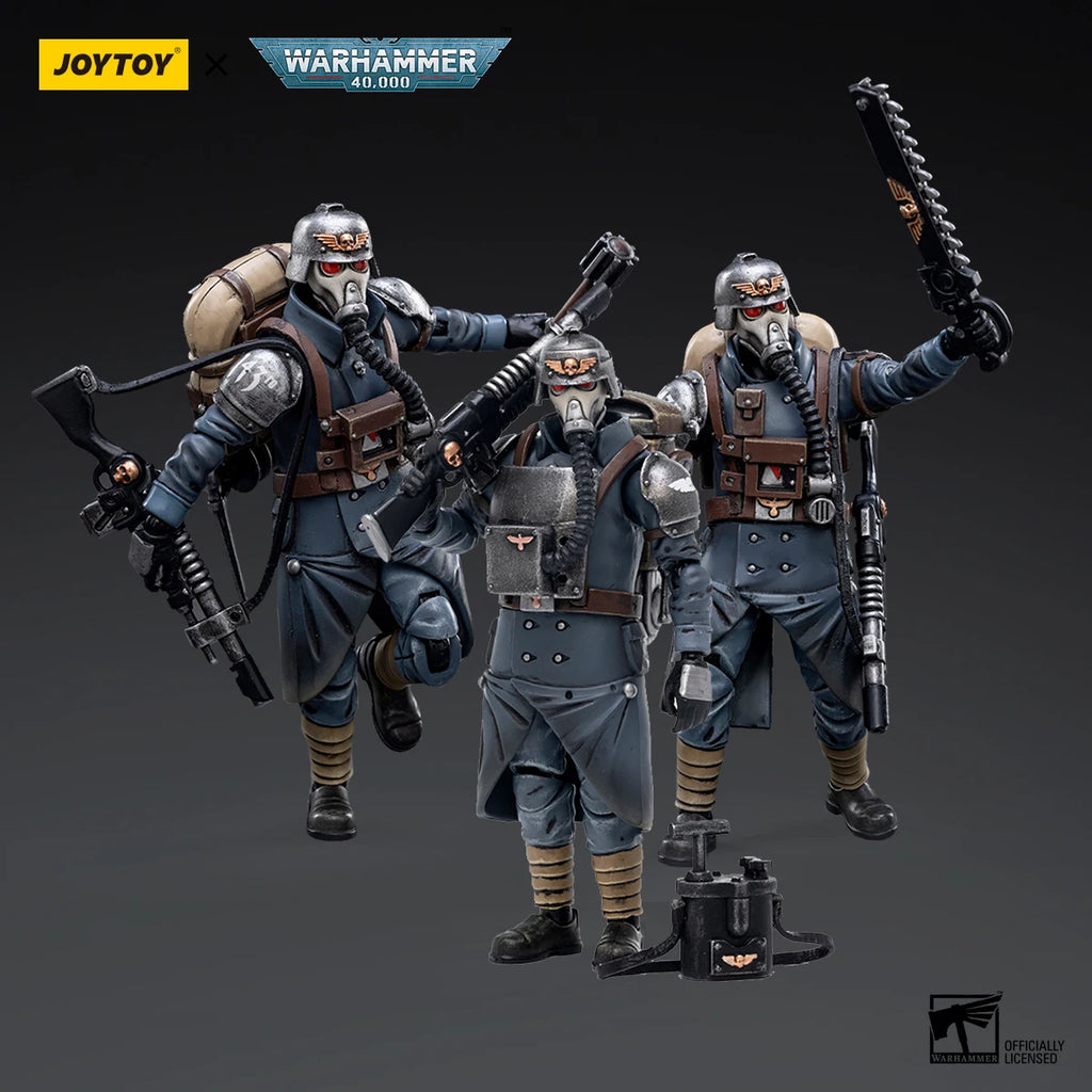 JOYTOY Warhammer 40K 1/18 Scale Astra Militarum Death Korps of Krieg Veteran Squad Action Figure Model Toys For Collection
