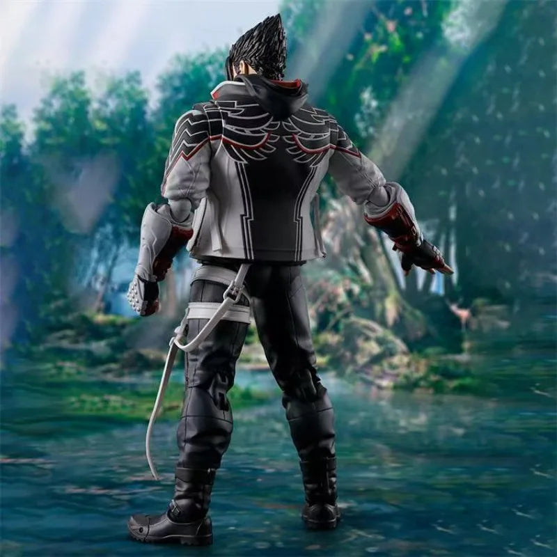Bandai Original Genuine Figure Tekken 8 Model Kit Anime Figures SHF Jin Kazama Collection Model Action Figure Boys Toys Gifts