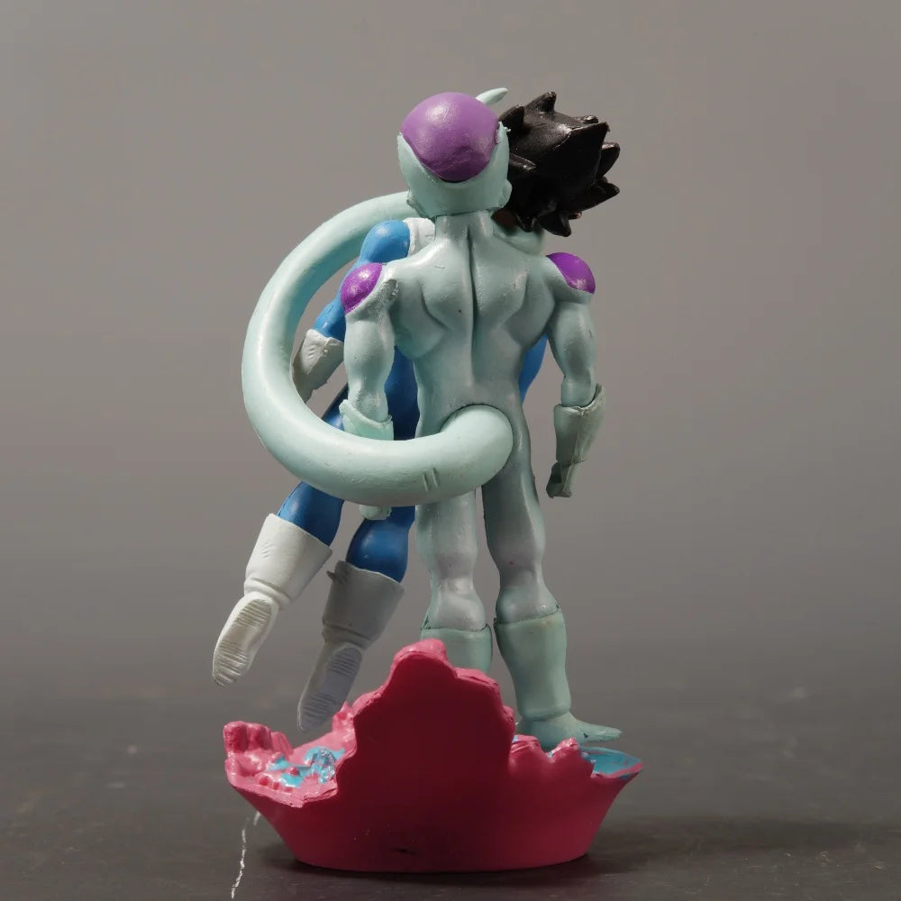9cm/3.54in Anime Dragon Ball Figure Frieza VS Vegeta Action Figures Pvc Statue Collection Model Toys Gifts
