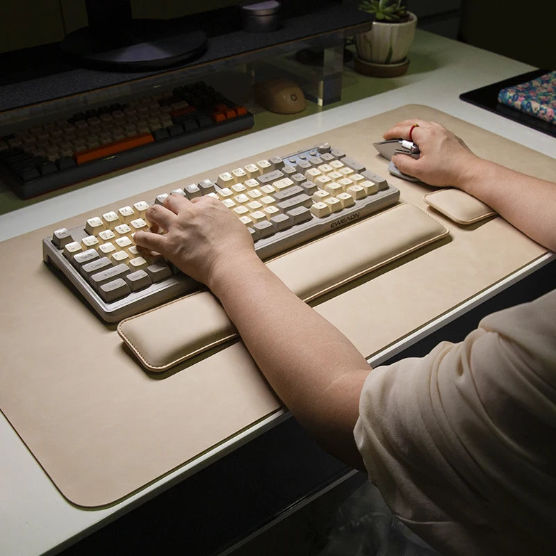 Desk Pad Waterproof PU Mouse Pad Large Mousepad Laptop Non-slip Desk Mat Keyboard Mats Mouse mat mouse wrist guard three pieces