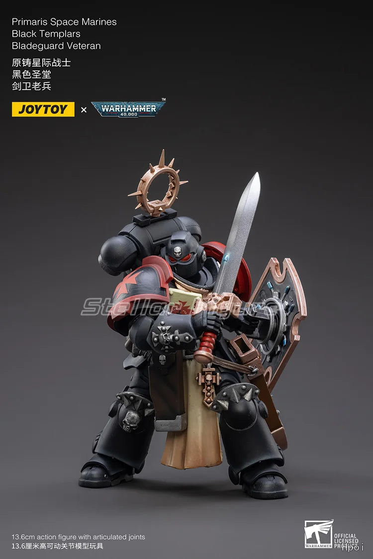 【SF】JOYTOY 1/18 Action Figure Primaris Space Marines Black Templars Bladeguard Veteran Model Toys Gifts Collection Ornaments