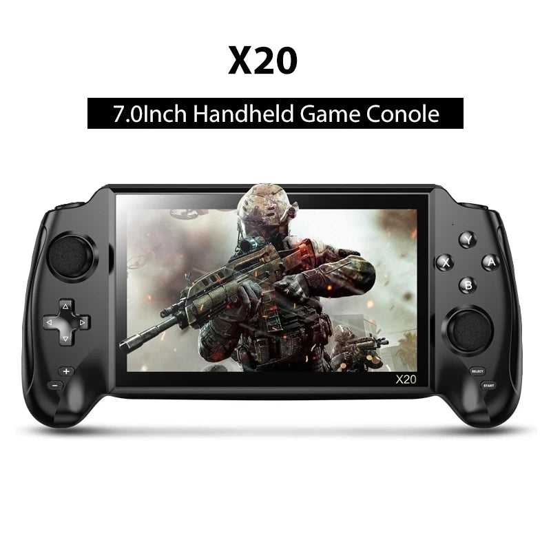 POWKIDDY X20 7,0 Zoll HD-Bildschirmkonsole Eingebautes 3000-Spiel Original Tragbares Retro-Handheld-Videospiel Kreatives Geschenk