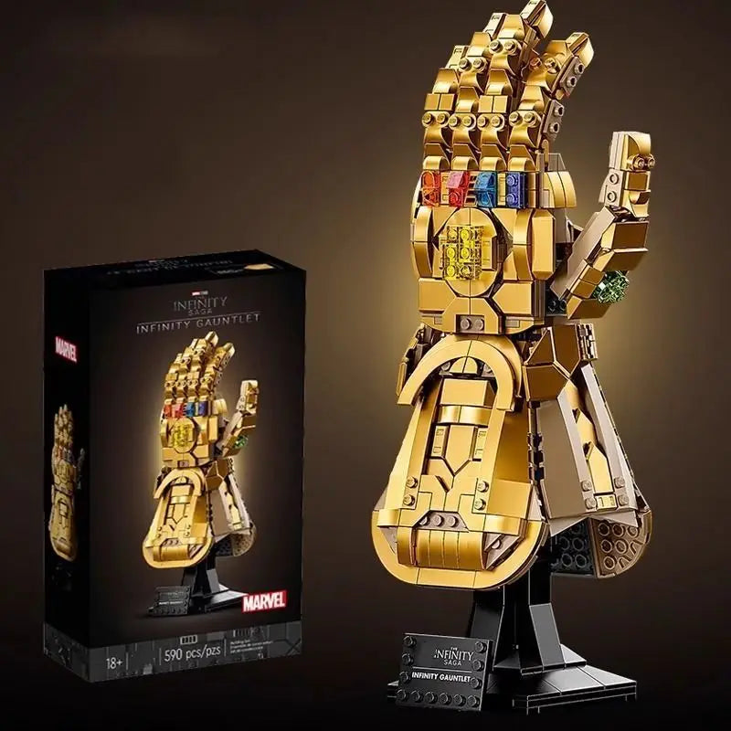 32cm Iron Man Series Thanos Infinity Gloves Marvel Figure Toys Nano Gauntlet Plastic Iron Man Diy Puzzle Model Ornaments Gifts