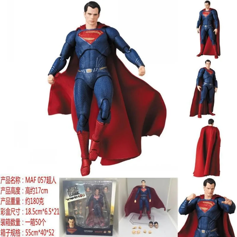 MAF 057 DC Marvel Superman Toy Figures Justice League Superman With Movable Joints Boxed Doll Action Toy Headset Model Doll