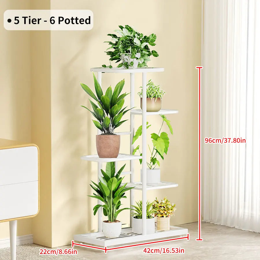 Flower Stand Rack Storage Shelf Iron Plant Holder Home Garden Flower Pot Organizer Living Room Balcony Storage Rack Shelves